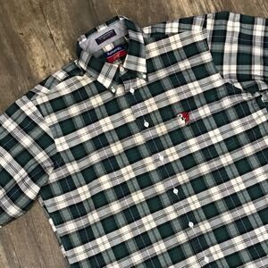 Vintage Hathaway Golf Golfing Santa Claus Oxford Button Shirt Men Siz 16.5 34/35